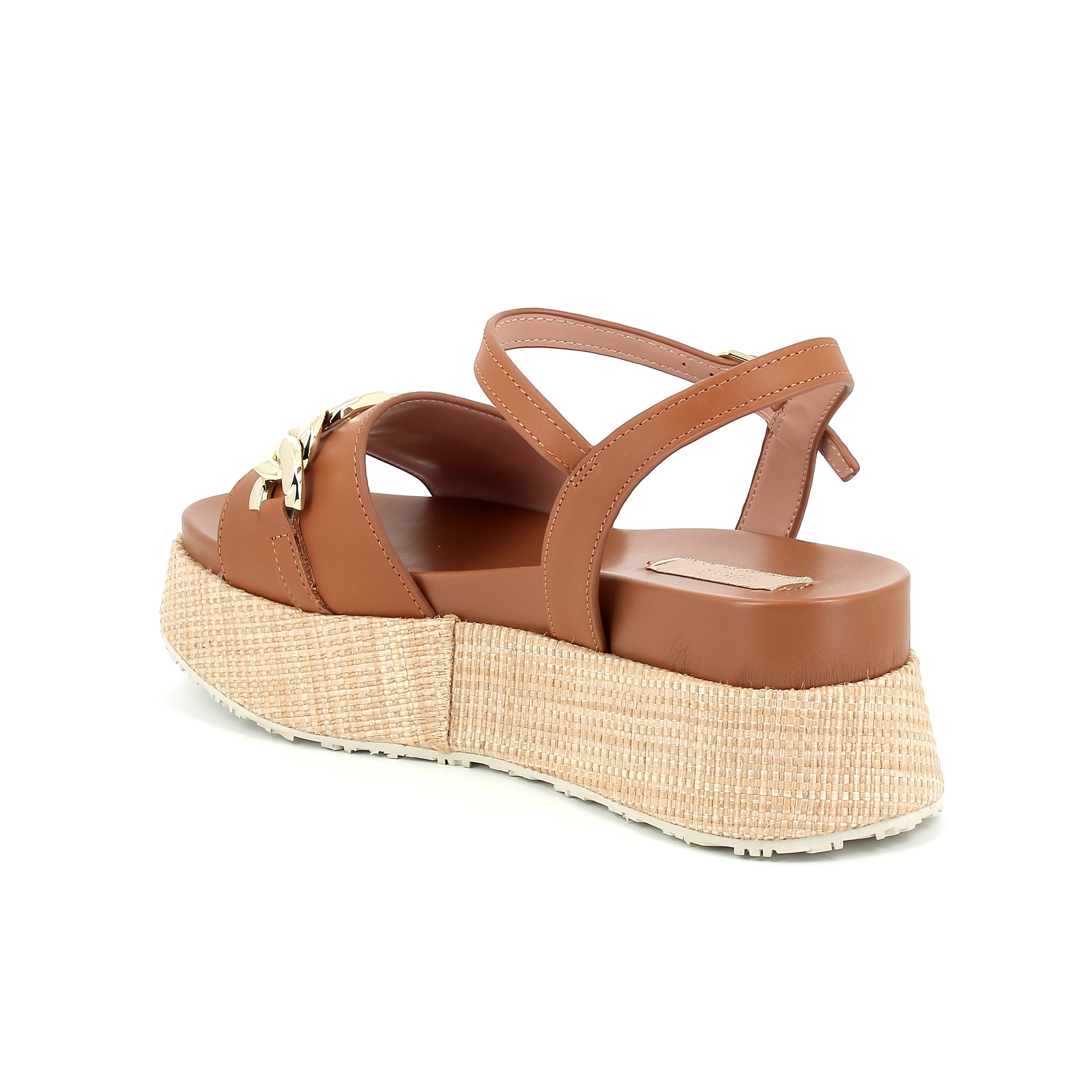 Frida 31 sandalo con zeppa da donna in pelle cuoio LIU JO SA4149 P0102 S1853 Bertossi Calzature